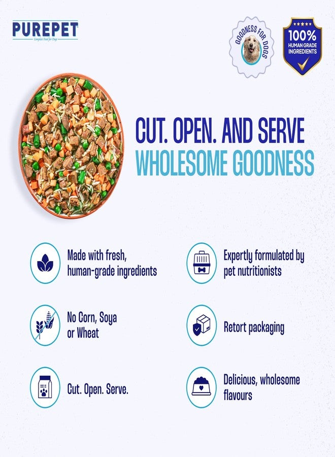 Purepet Fresh Dog Food Chicken & Vegetables, for Adult & Puppy, 300gm | High Protein, 65% Real Chicken, 35% Fruits & Veggies |No Preservatives | Ready to Serve | All Breeds | One Pack One Meal - Image 2